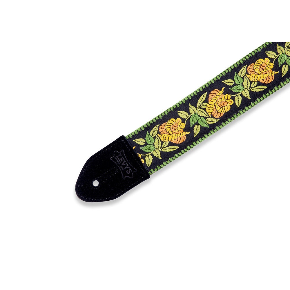 Levy's MC8JQ-004 Print Series Rosa – Yellow Guitar Strap