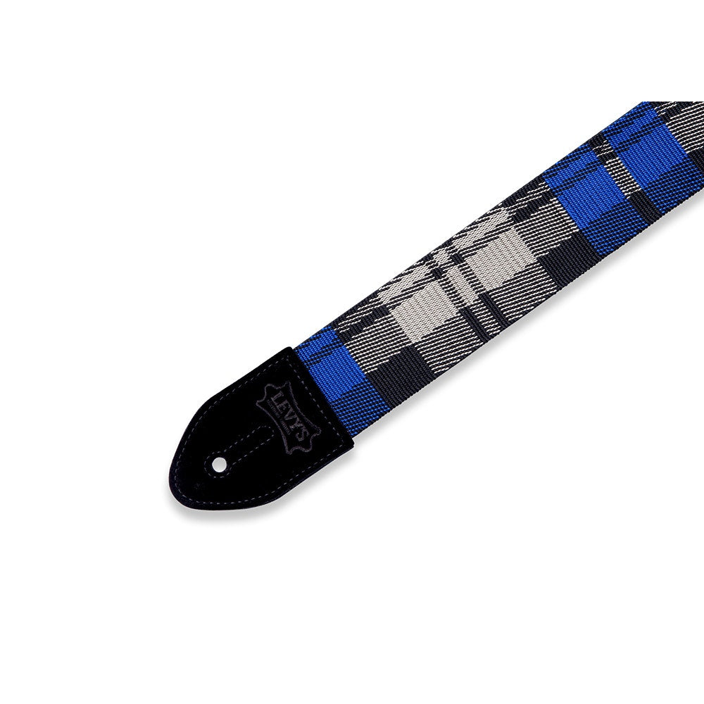 Levy's MC8VIN-009 Print Series Cobalt Plaid Poly Guitar Strap