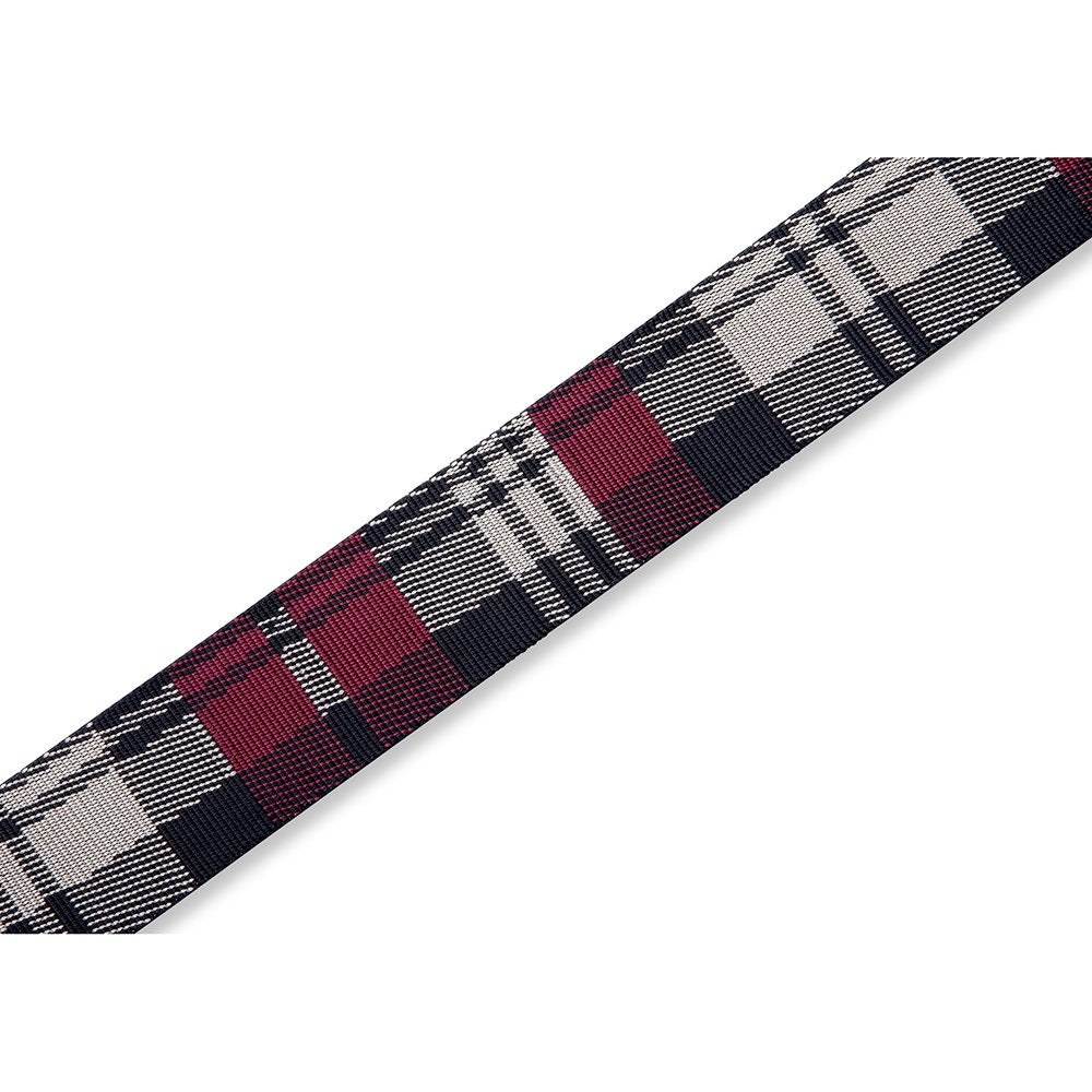 Levy's MC8VIN-010 Print Series Garnet Plaid Poly Guitar Strap