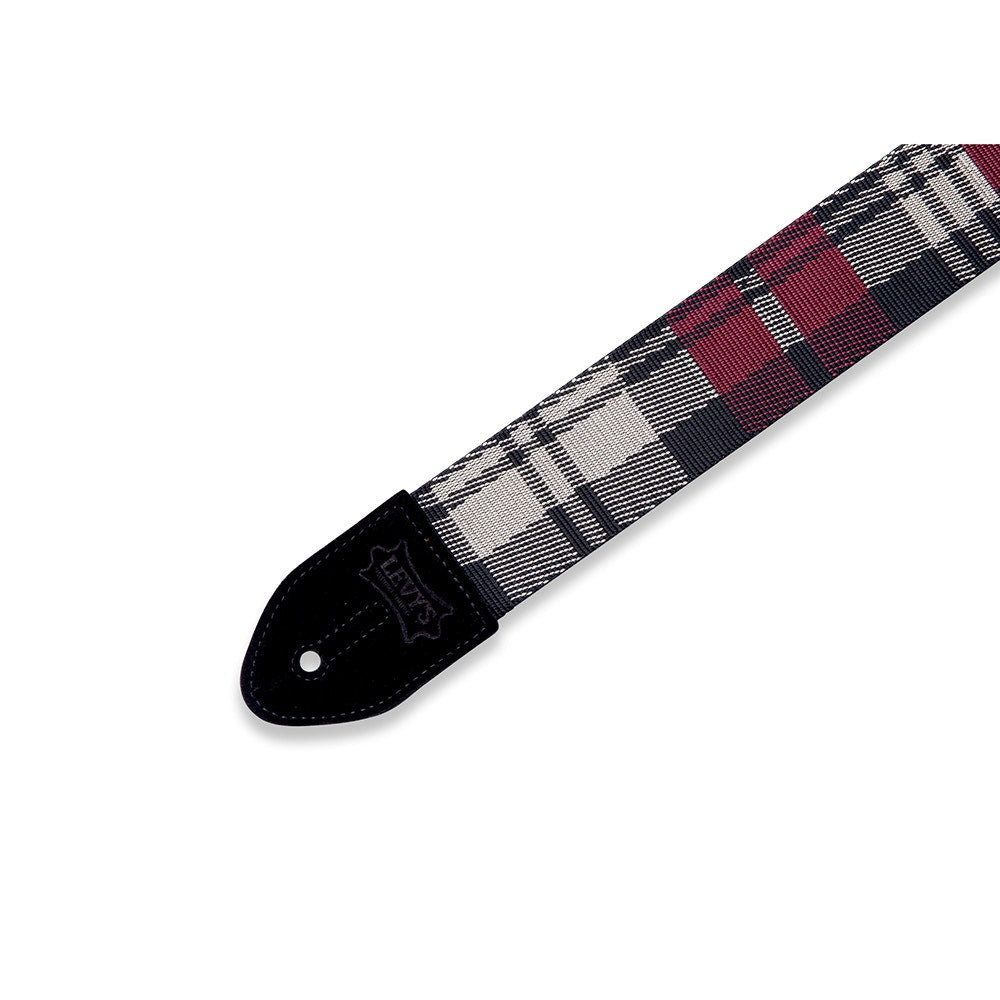 Levy's MC8VIN-010 Print Series Garnet Plaid Poly Guitar Strap