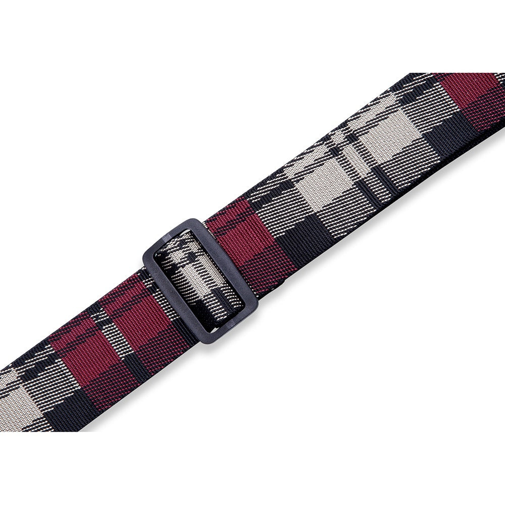 Levy's MC8VIN-010 Print Series Garnet Plaid Poly Guitar Strap