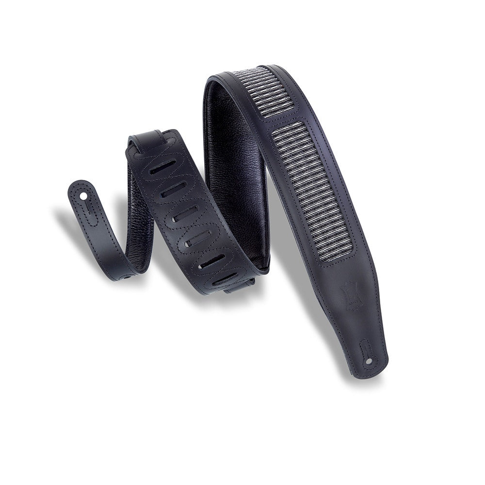 Levy's Leathers MCG26A-BLK-BLK Deluxe Series Amped Grill Cloth Guitar Bass Strap