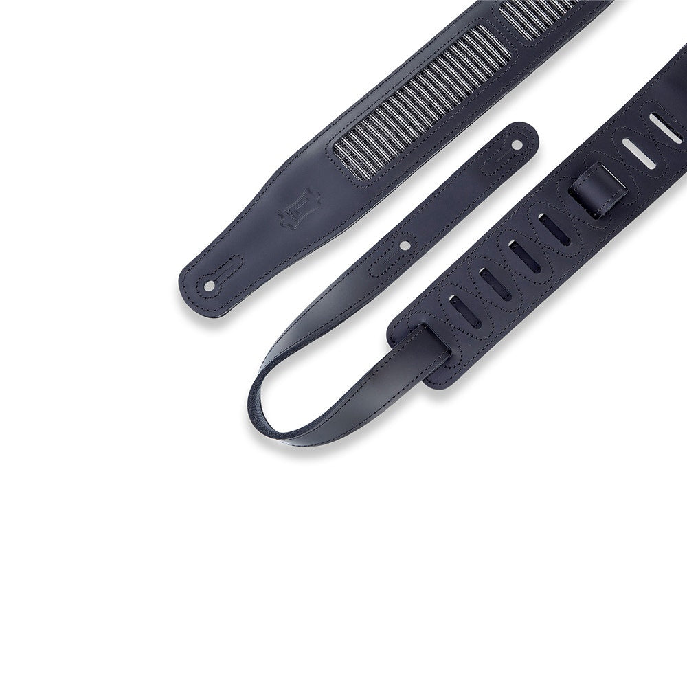 Levy's Leathers MCG26A-BLK-BLK Deluxe Series Amped Grill Cloth Guitar Bass Strap