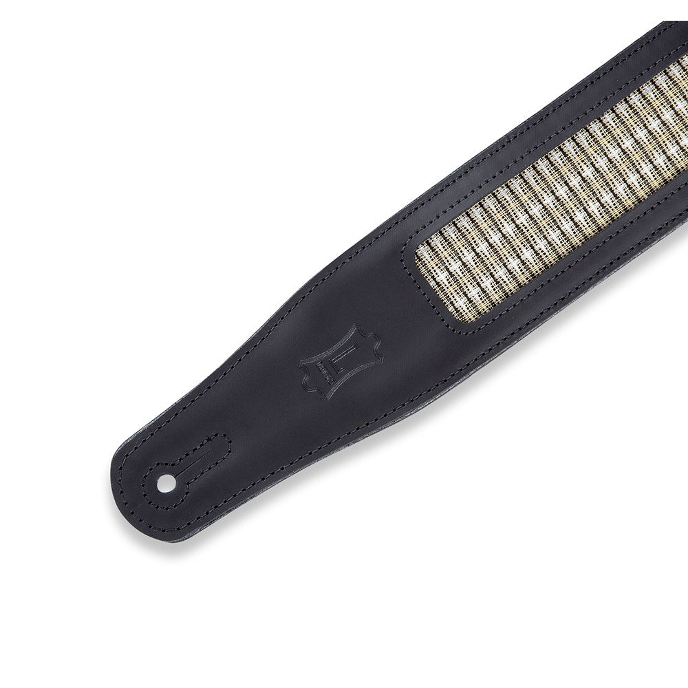 Levy's Leathers MCG26A-BLK-CHA Deluxe Series Amped Grill Cloth Guitar Strap