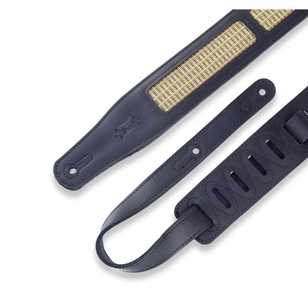 Levy's Leathers MCG26A-BLK-GLD Deluxe Series Amped Grill Cloth Guitar Strap