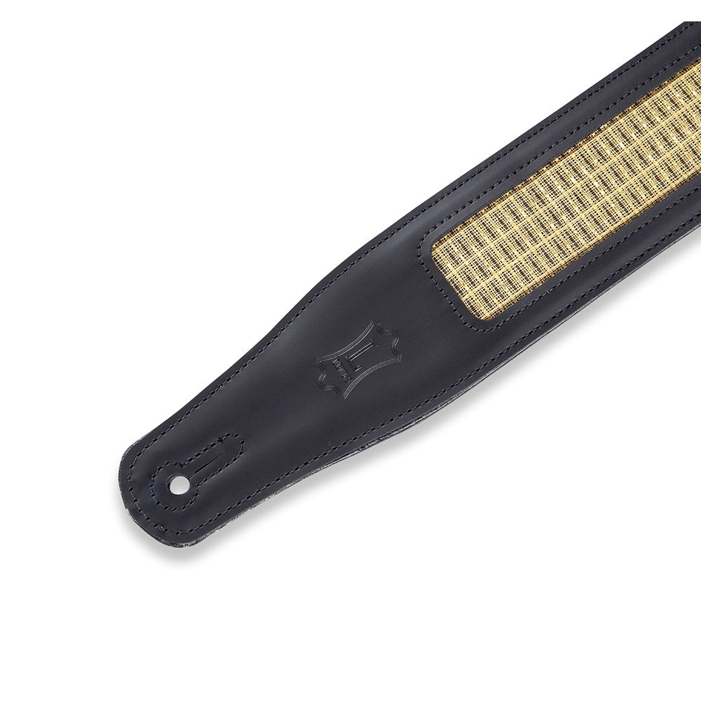 Levy's Leathers MCG26A-BLK-GLD Deluxe Series Amped Grill Cloth Guitar Strap