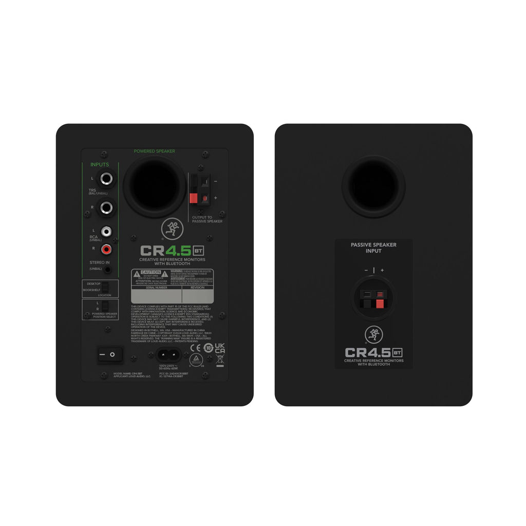 Mackie CR4.5BT Gen 3 4.5” Powered Studio Monitor Speakers with Tone Control and Bluetooth