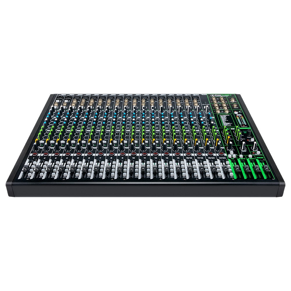 Mackie ProFX22V3 Mixer, 17 Onyx Mic Pres, 12 Compressors, GigFX Effects Engine
