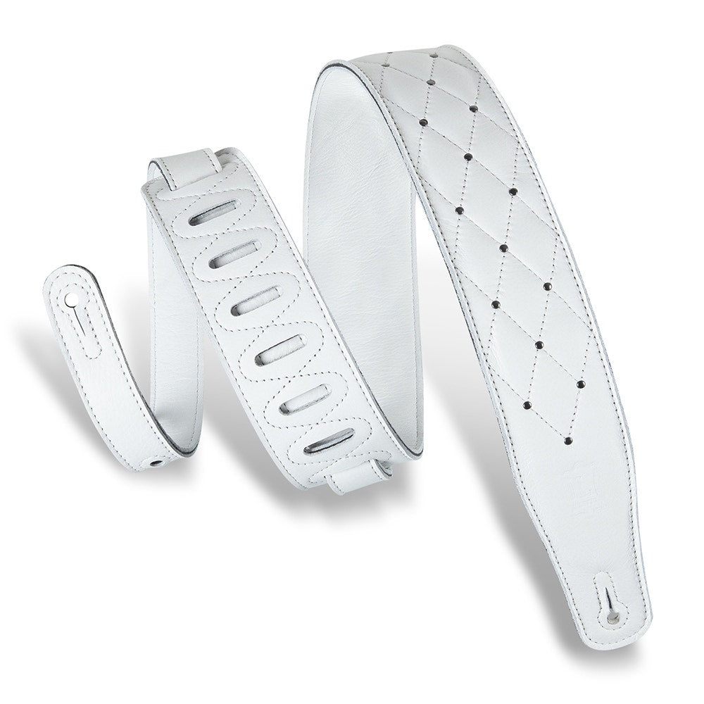 Levy's Leathers MG26DS-WHT-ABK Deluxe Series Tufted Guitar Strap