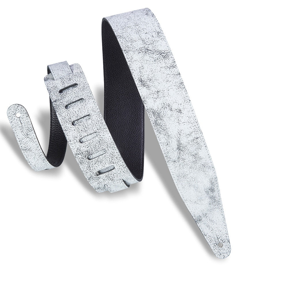 Levy's Leathers MG317BOG-WHT Rebel Series Distressed Guitar Strap, White