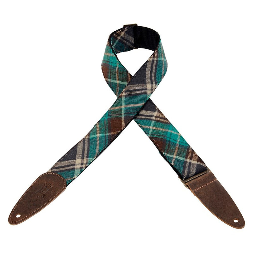 Levy's MJ2PLD-GRN Green Falcon Series Woven Polyester Guitar Strap