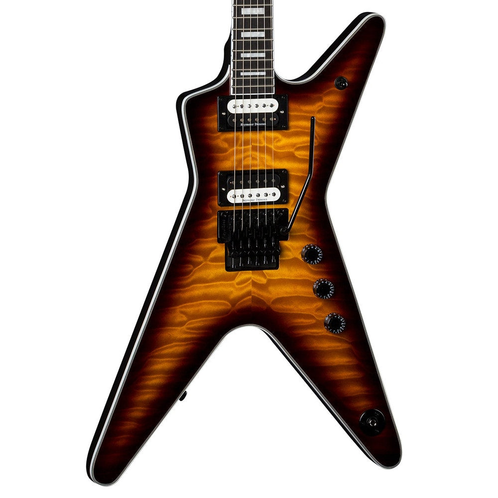Dean Guitars ML Select Floyd Electric Guitar, Quilt Maple Top, Trans Brazilia