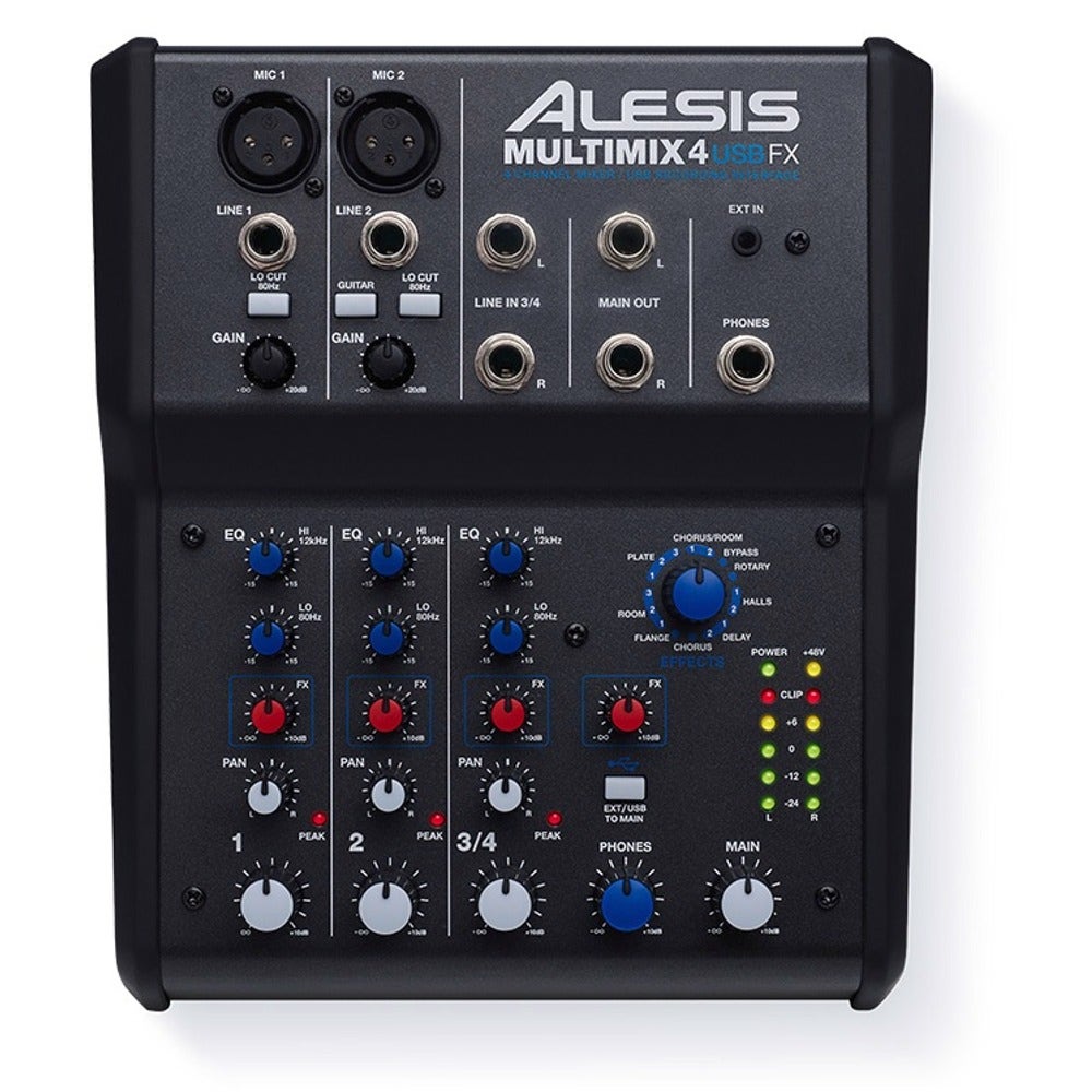 Alesis MultiMix 4 USB FX 4-Channel Mixer with Effects & USB Audio Interface