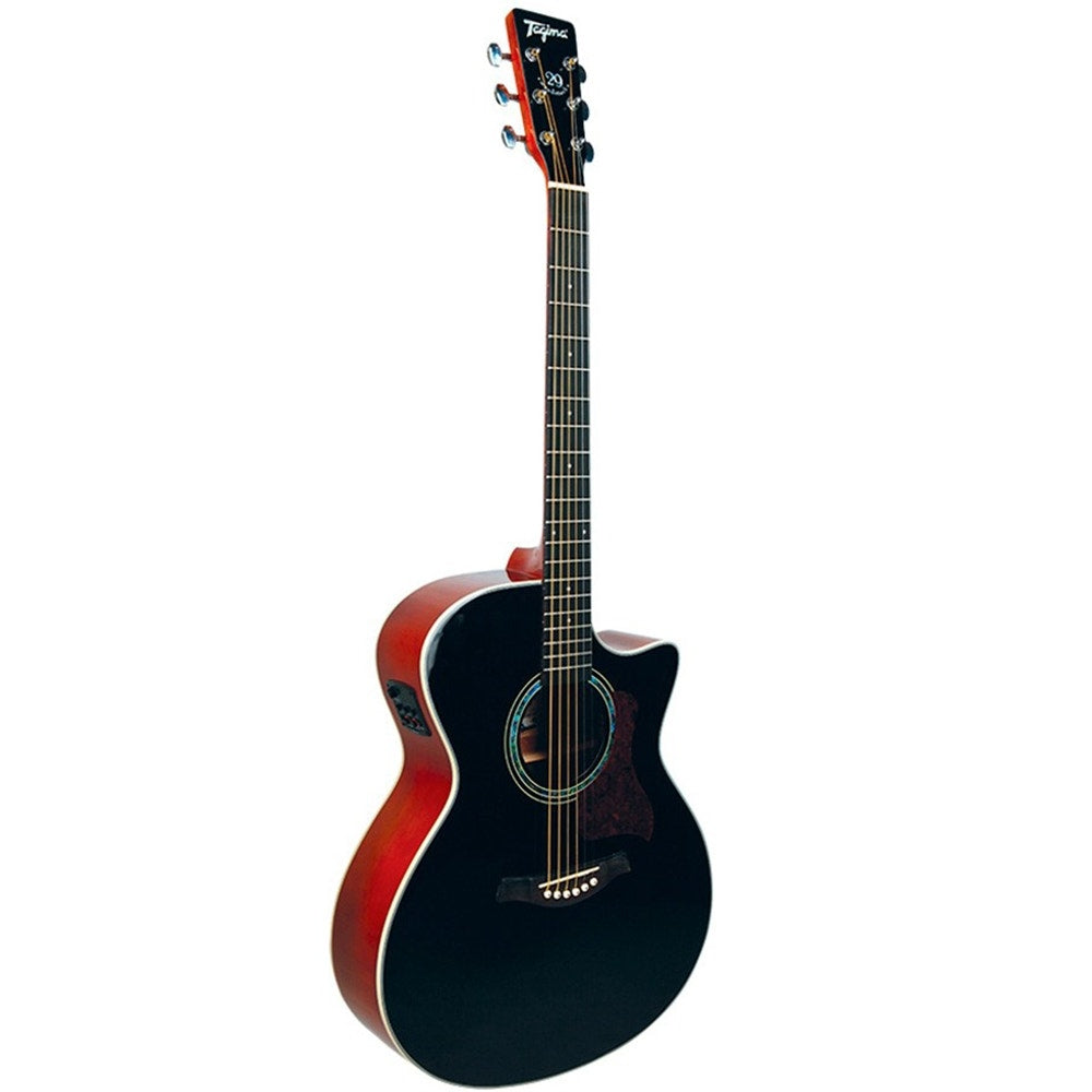 Tagima TW-29 Woodstock Series Medium Jumbo Cutaway Acoustic-Electric Guitar - Black