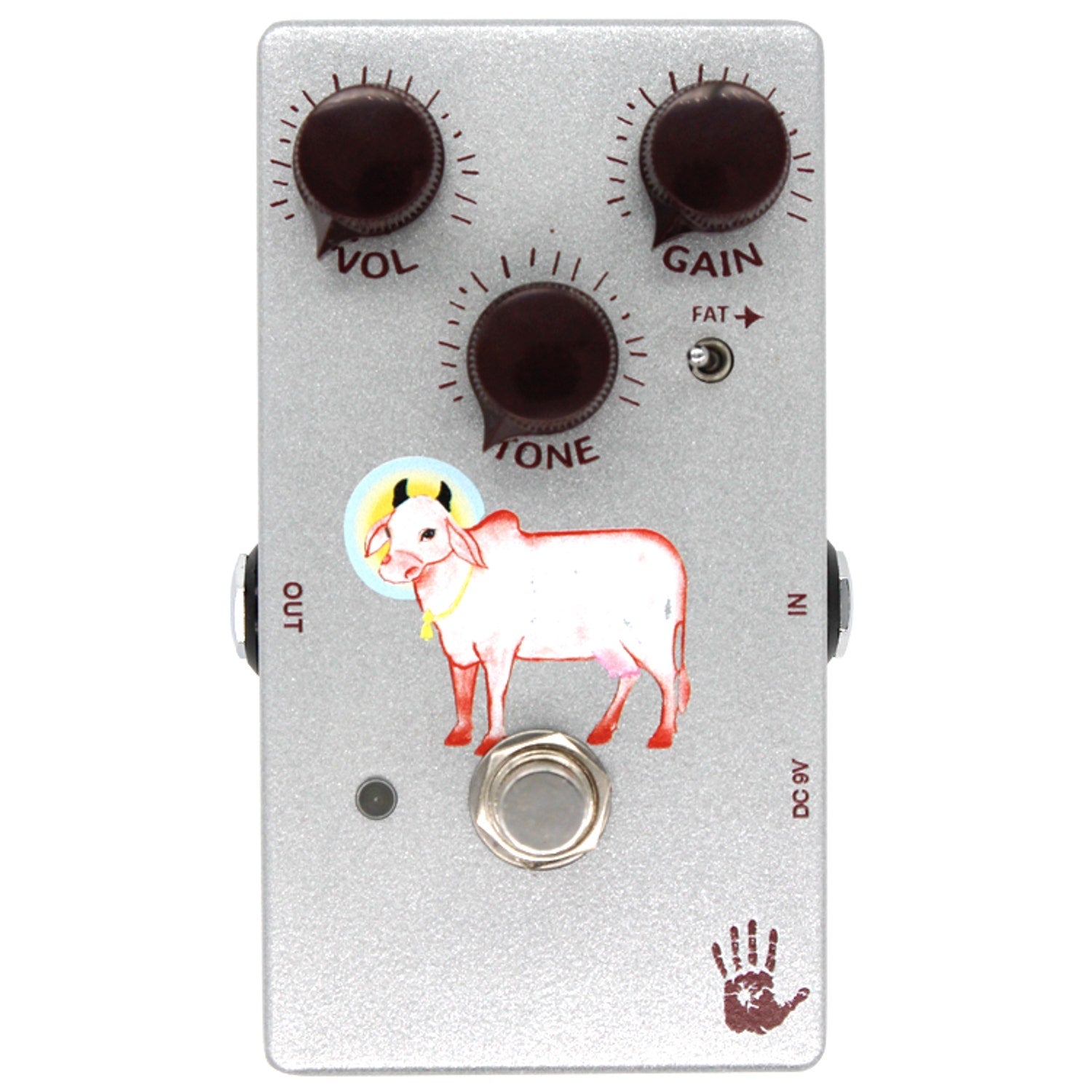 Mojo Hand FX Limited Edition Sacred Cow Professional Silver Modded Overdrive Guitar Effect Pedal