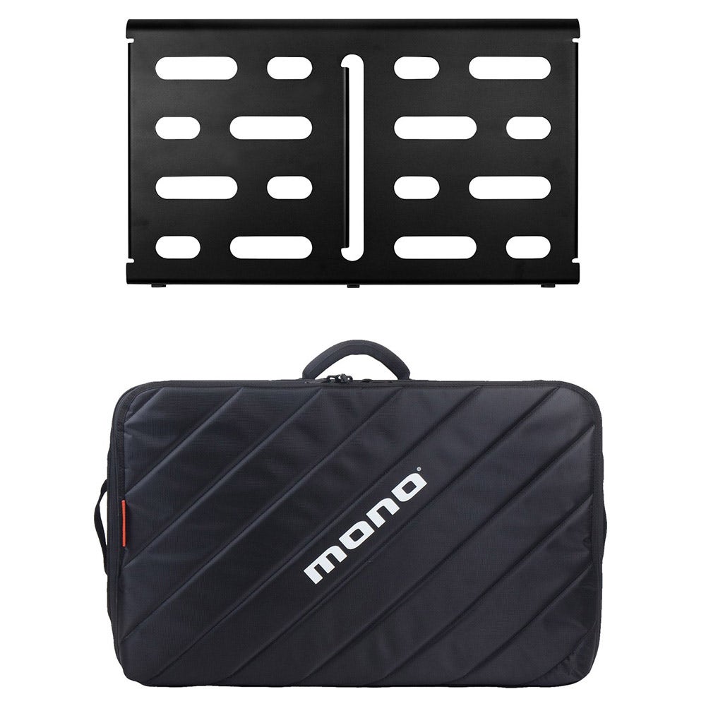 MONO PFX-PB-M-BLK-BDL Pedalboard Medium, Black and Tour Accessory Case 2.0, Black