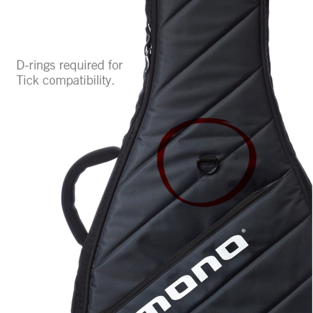MONO Cases M80-TK1-BLK Guitar Tick Add-On Storage Module for Mono Guitar Cases Steel Gray