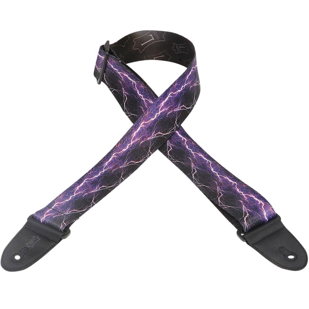 Levy's MP18 2" Polyester Guitar Strap with Lightning Storm Graphic Design