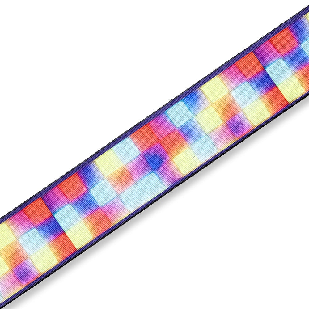Levy's Leathers MP2-010 Print Series Neon Block Guitar Strap, Multicolor