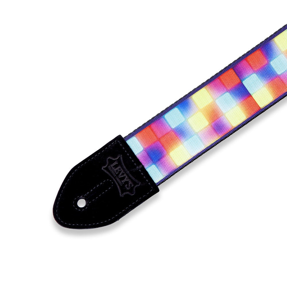 Levy's Leathers MP2-010 Print Series Neon Block Guitar Strap, Multicolor