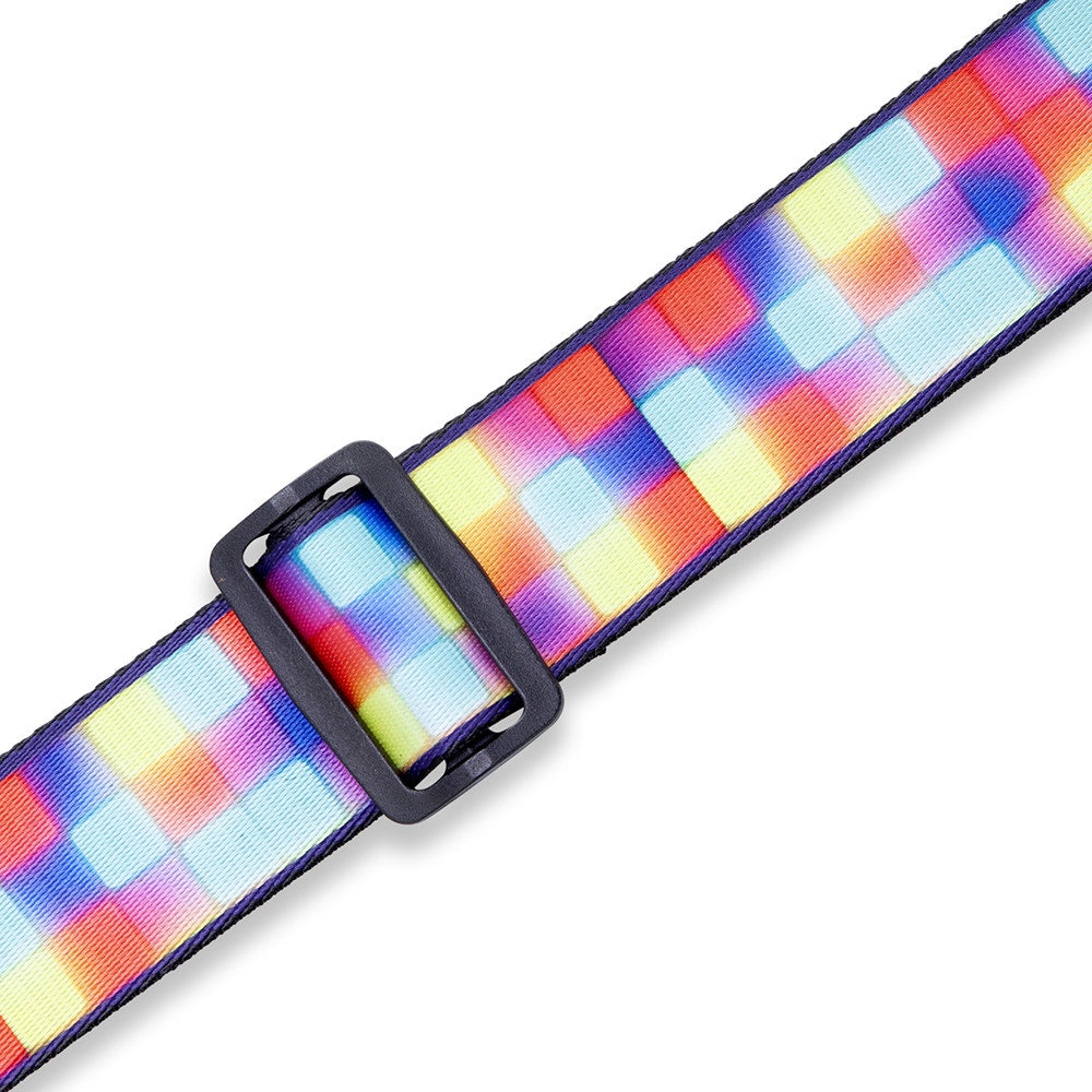 Levy's Leathers MP2-010 Print Series Neon Block Guitar Strap, Multicolor