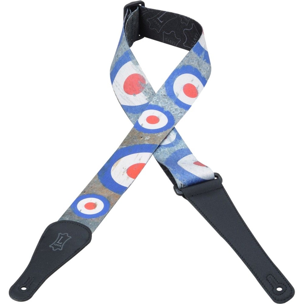 Levy's MPD2-005 2" Polyester Guitar Strap with Mod Targets Graphic Designs