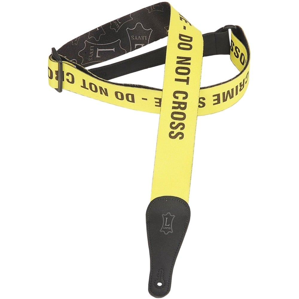 Levy's MPS2-006 2" Sonic-Art Polyester Guitar Strap with Police Line Tape Graphic Design