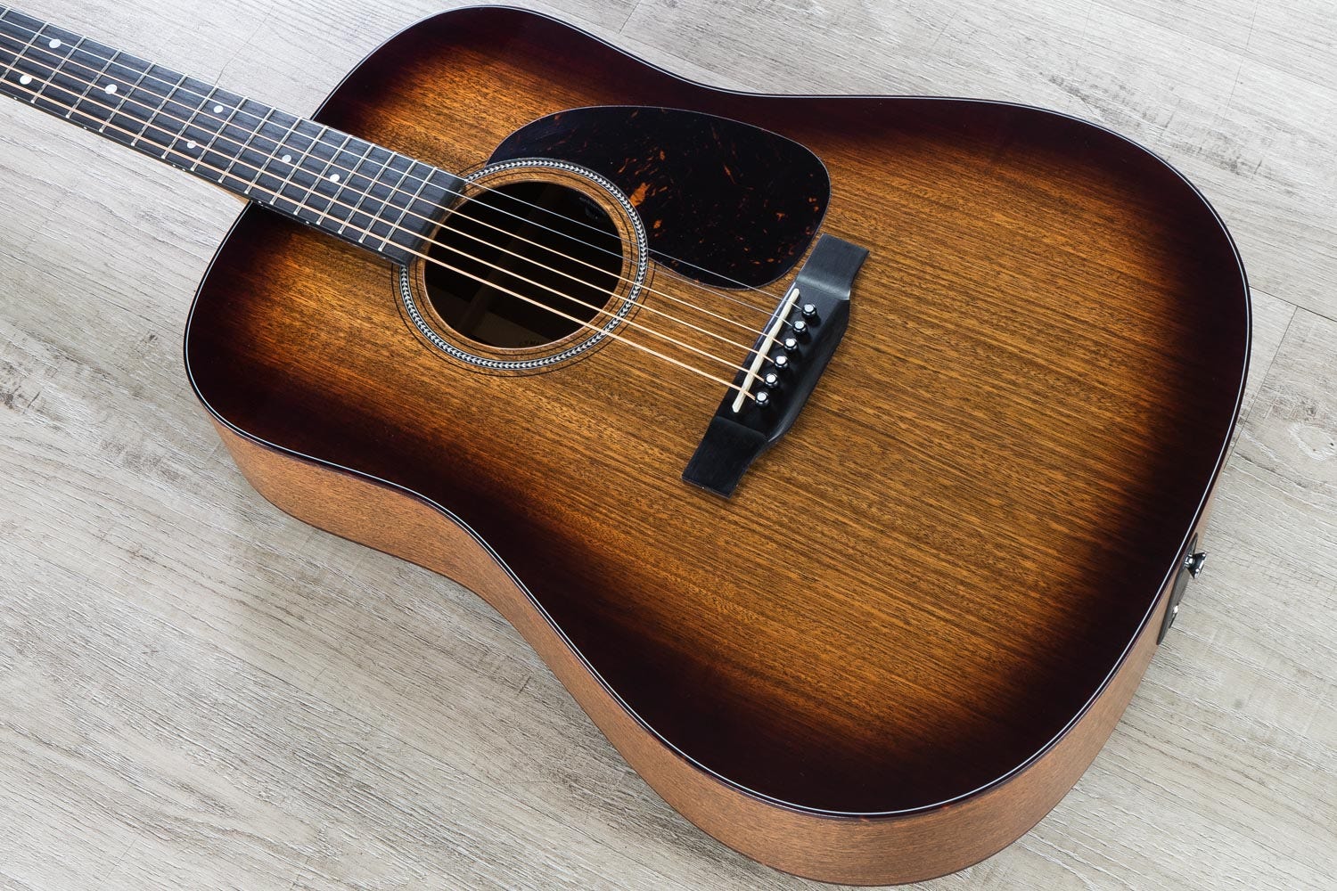 Martin D-16E Burst Acoustic Electric Guitar, All Ovangkol Body, Mahogany Burst Finish