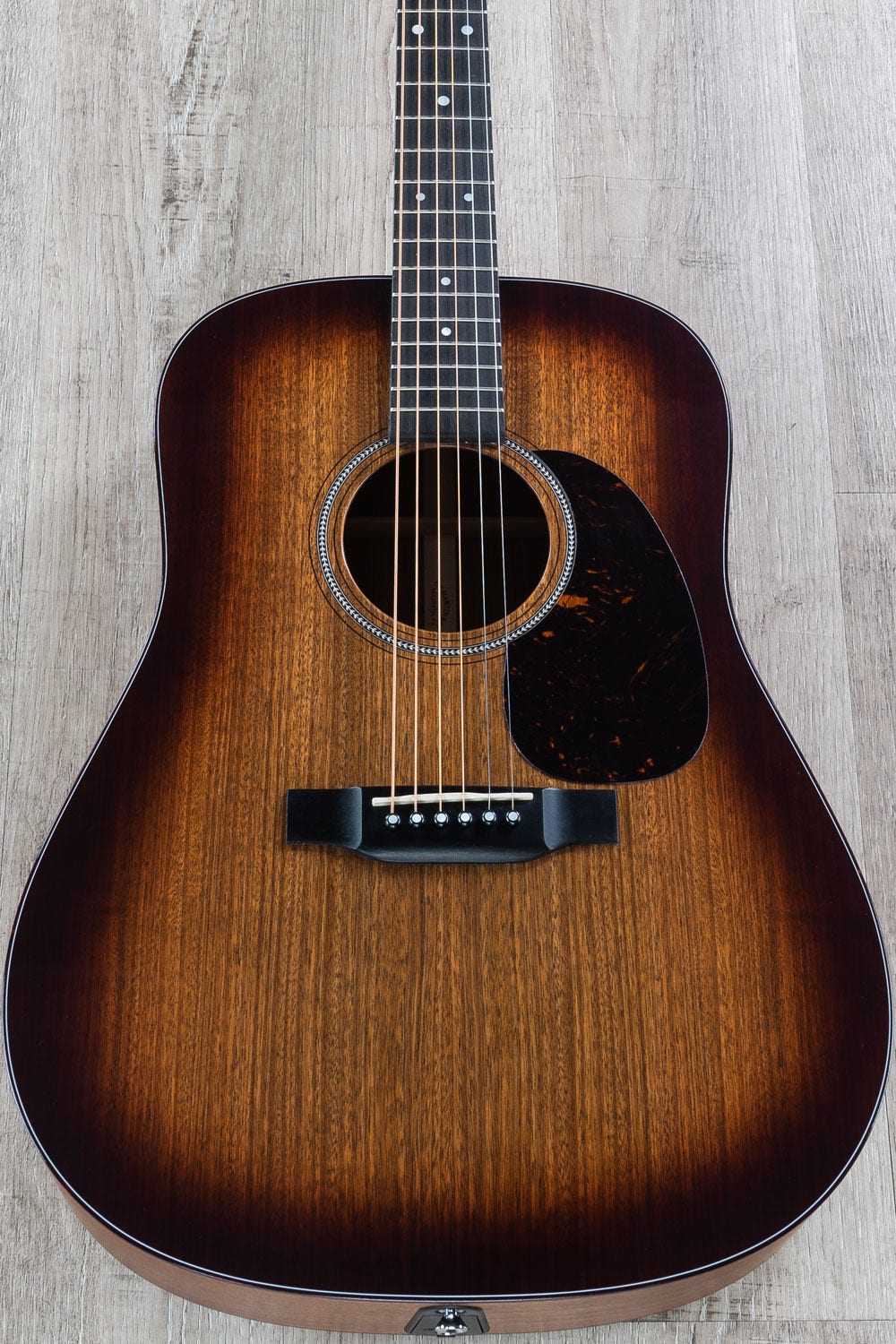 Martin D-16E Burst Acoustic Electric Guitar, All Ovangkol Body, Mahogany Burst Finish