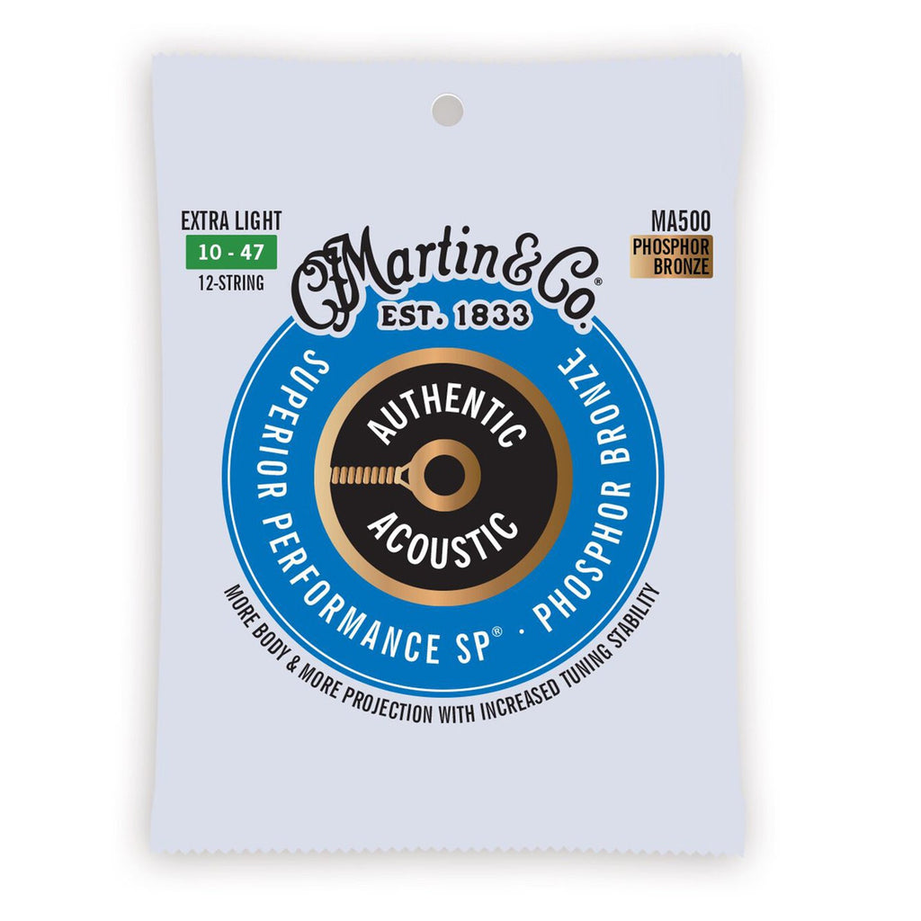 Martin MA500 SP Phosphor Bronze 12-String Acoustic Guitar Strings, Extra Light