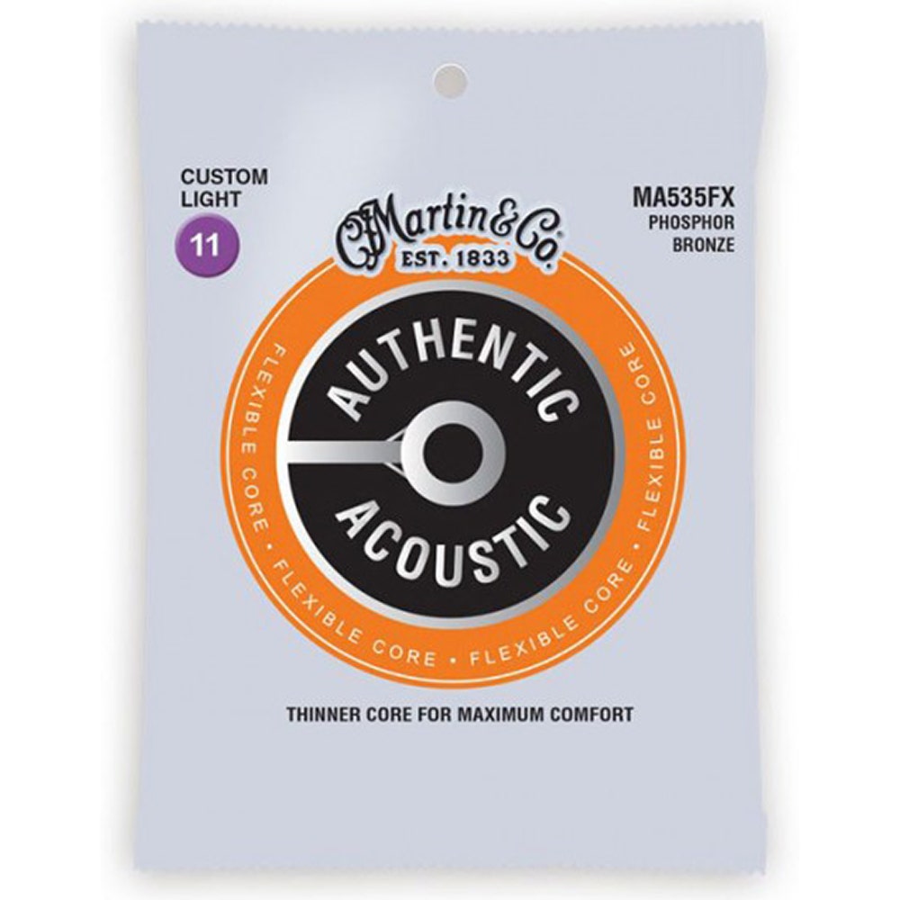 Martin MA535FX Tommy Emmanuel Flexible Core 92/8 Phosphor Bronze Acoustic Guitar Strings, 11-52