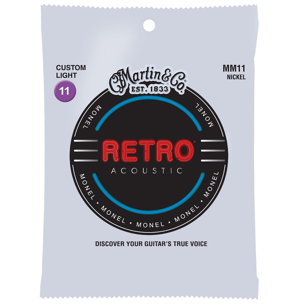 Martin MM11 Retro Acoustic Guitar Strings, Custom Light 11-52