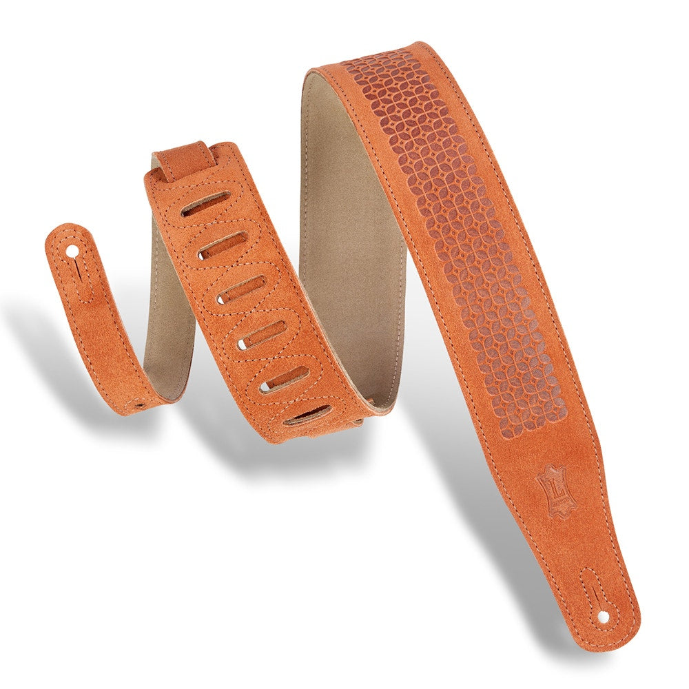 Levy's Leathers MS26SQ-CPR Textures Series Floret Emboss Guitar Strap