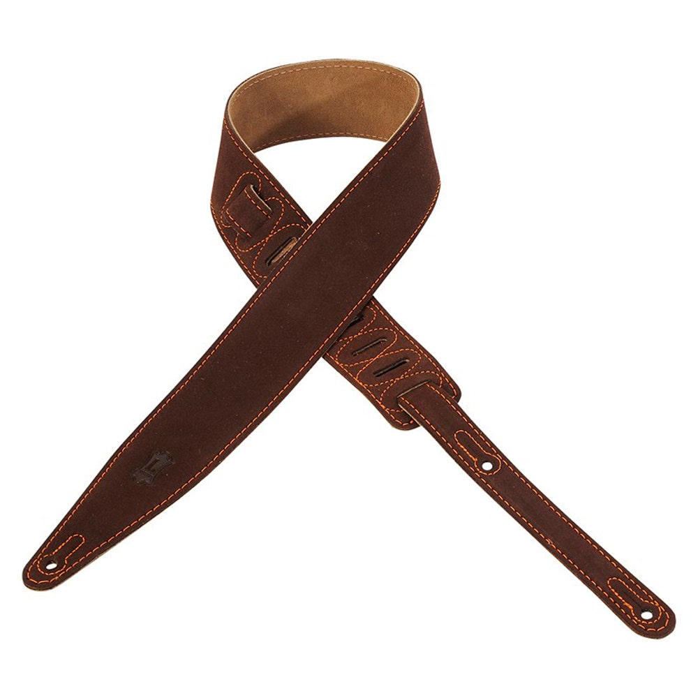 Levy's MS317BRD-BRN Brown Brody Series Designer Suede Leather Guitar Strap