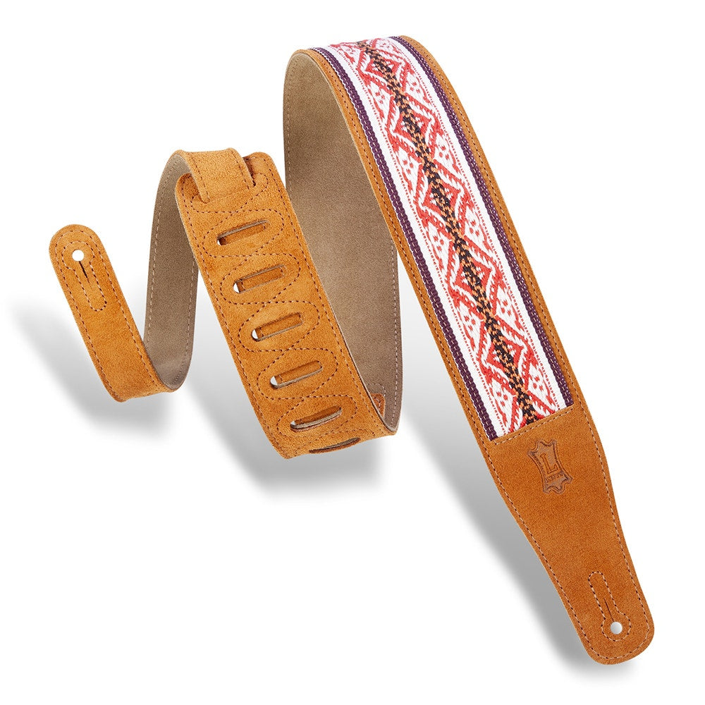 Levy's Leathers MSJ26-HNY Print Series Embellish Suede Guitar Bass Strap