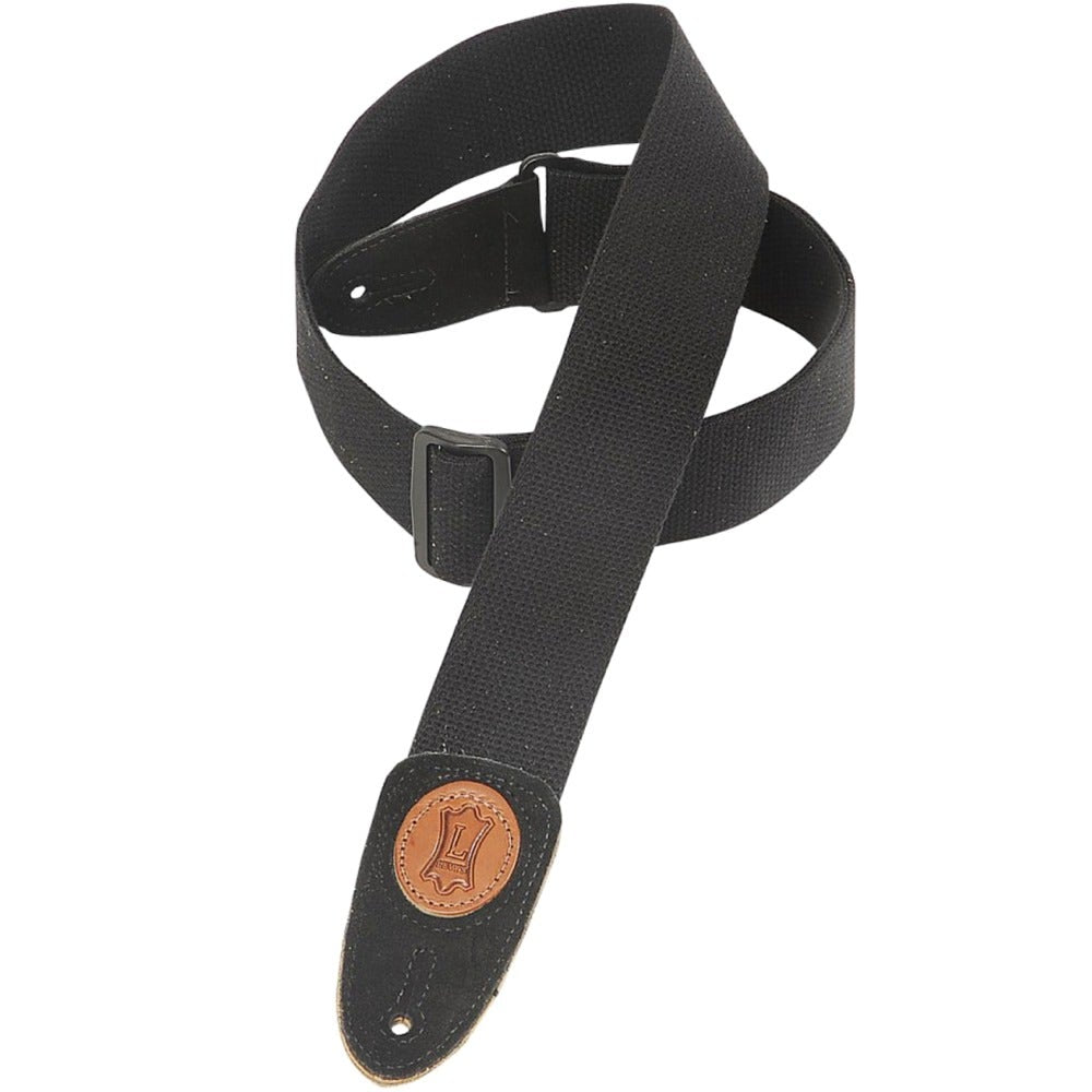 Levy's MSSC8 2" Signature Series Cotton Guitar Strap with Suede Ends Black