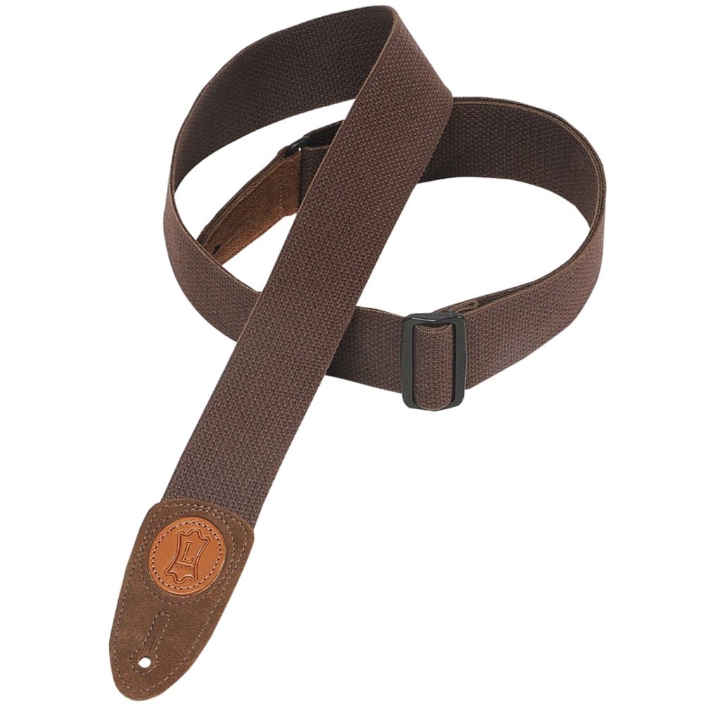 Levy's MSSC8 2" Signature Series Cotton Guitar Strap with Suede Ends Brown