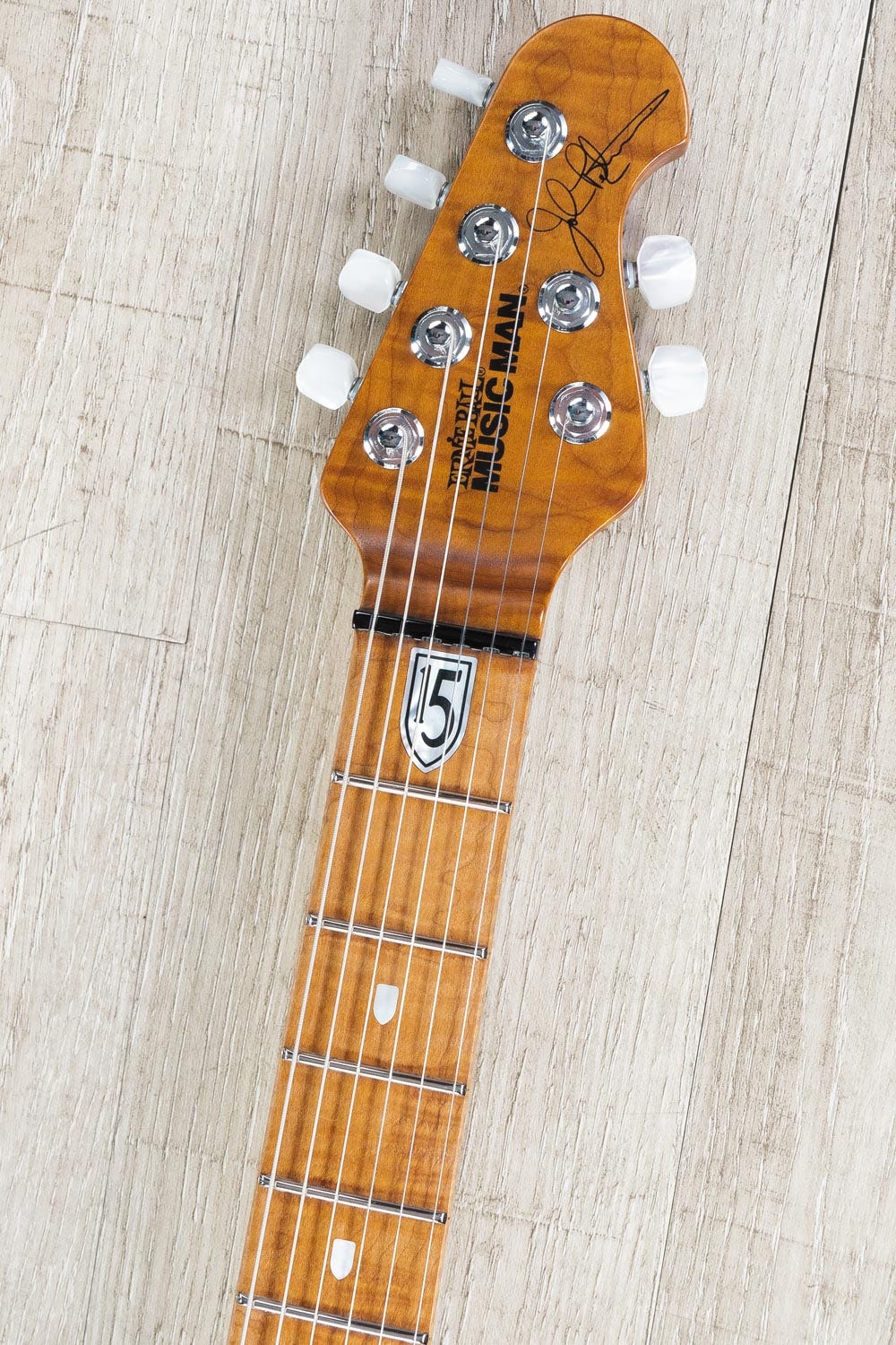 Ernie Ball Music Man BFR John Petrucci JP15 Electric Guitar, Purple Sunset, Spalted Maple Top
