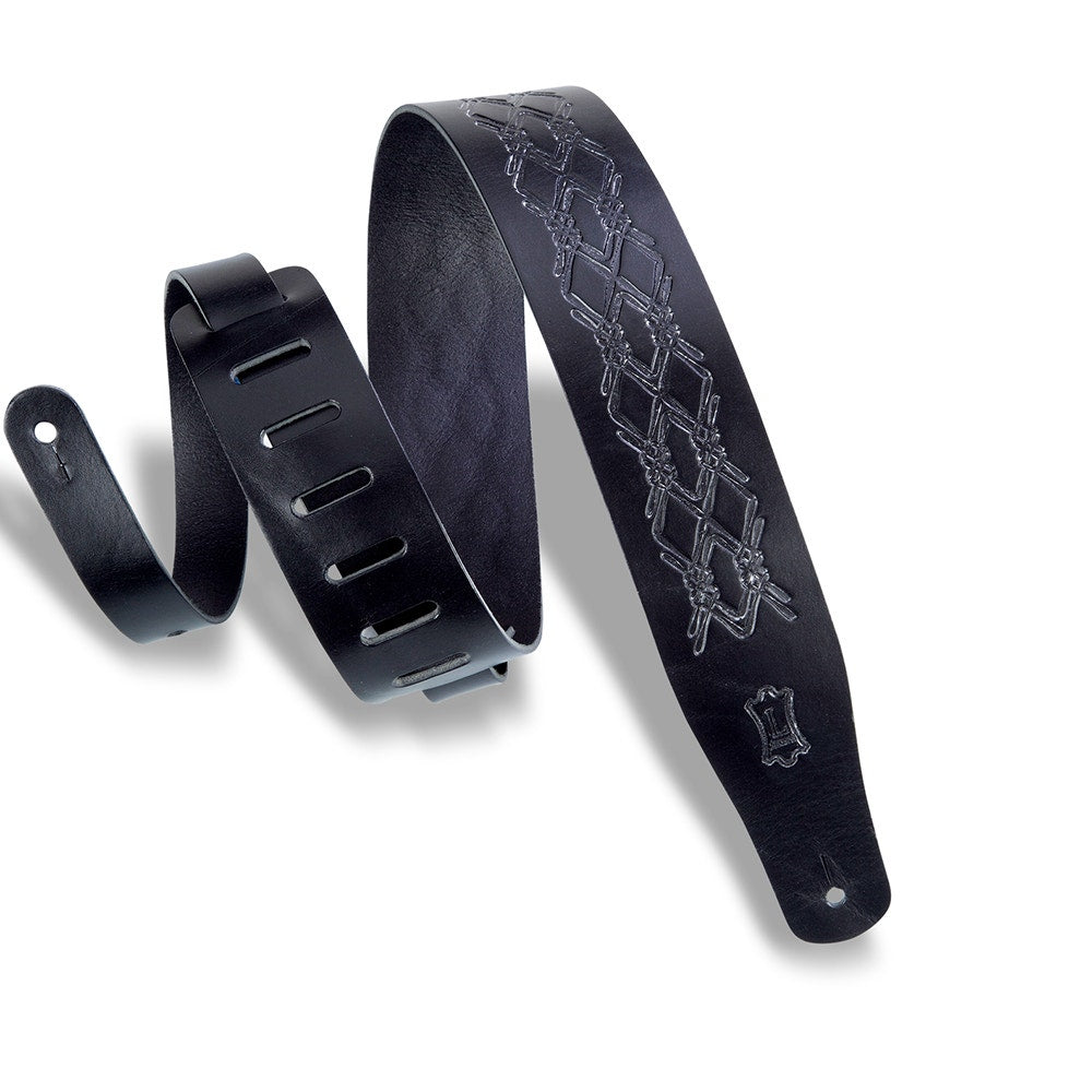 Levy's Leathers MV26AE-BLK Textures Series Argyle Emboss Guitar Strap