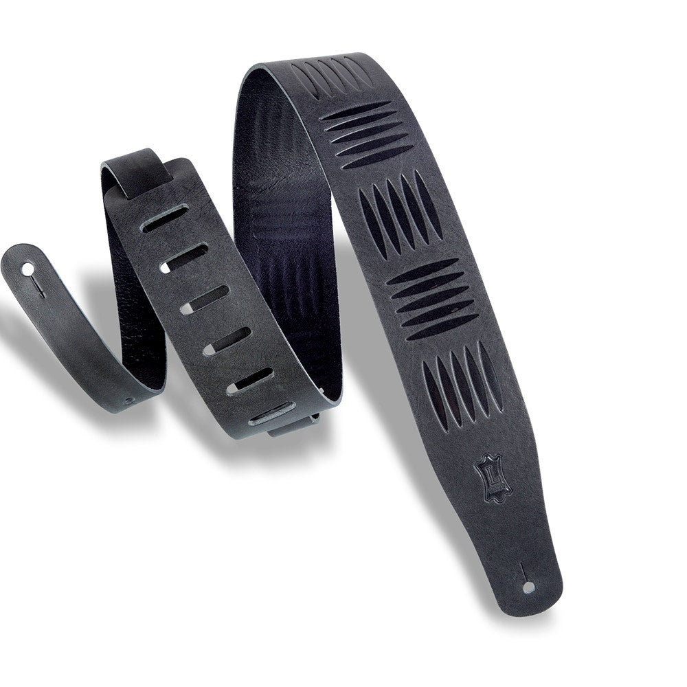 Levy's Leathers MV26TE-BLK Textures Series Tread Emboss Guitar Strap