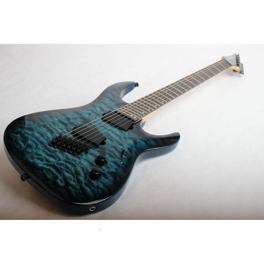 Legator Ninja 200-SE Fanned Fret 6-String Electric Guitar - Blue Burst Quilted Maple