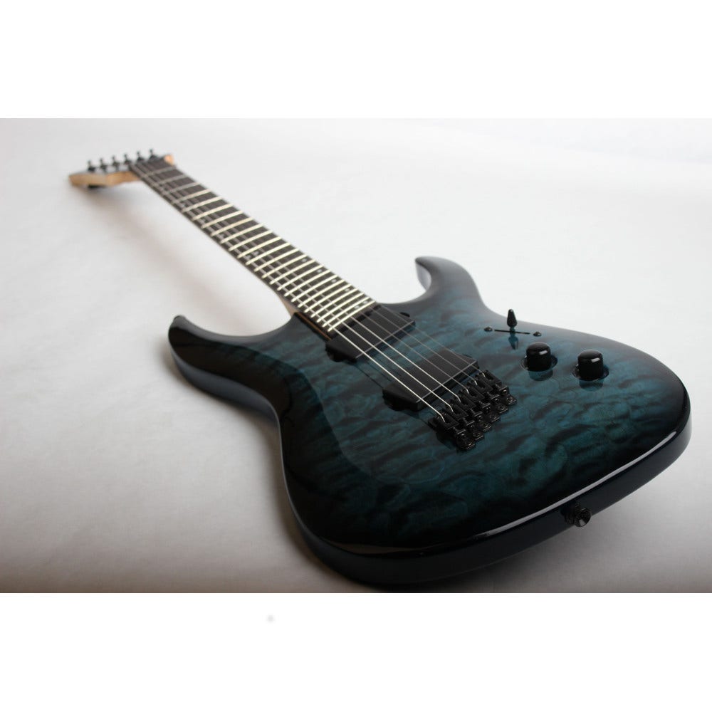 Legator Ninja 200-SE Fanned Fret 6-String Electric Guitar - Blue Burst Quilted Maple