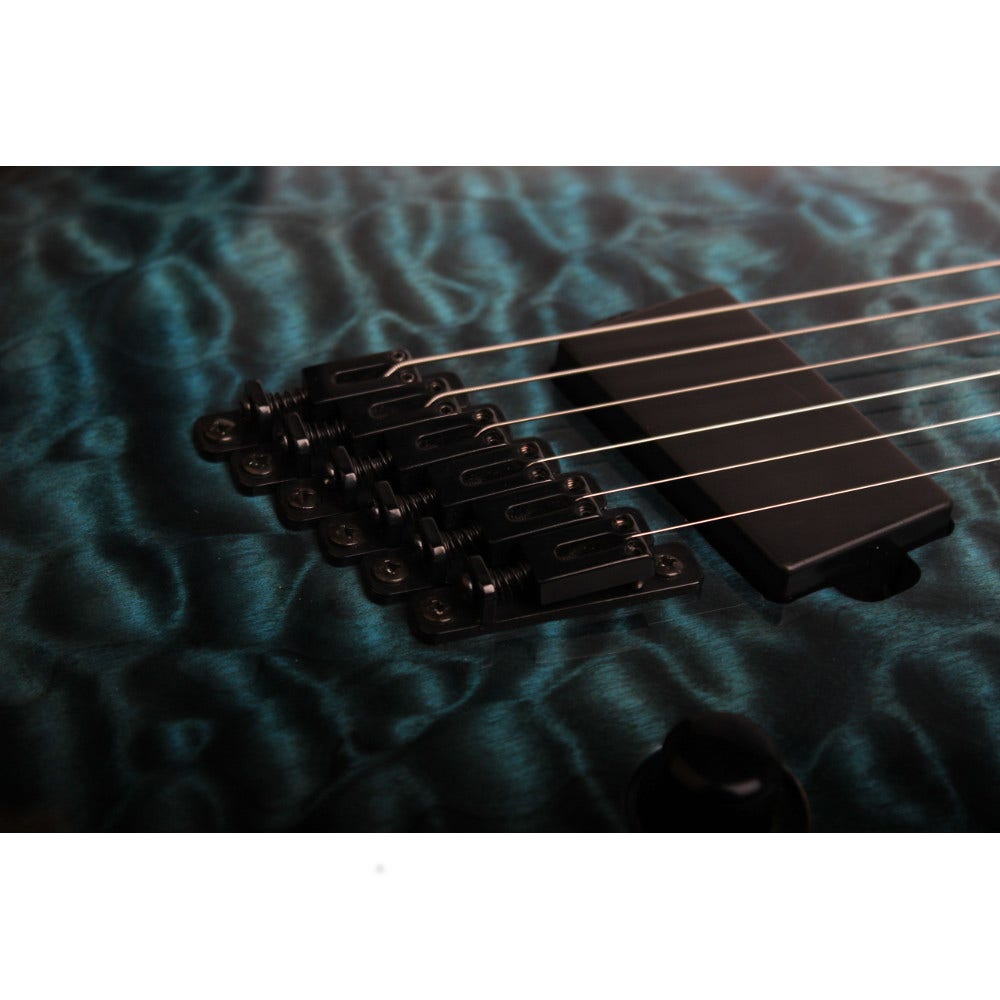 Legator Ninja 200-SE Fanned Fret 6-String Electric Guitar - Blue Burst Quilted Maple