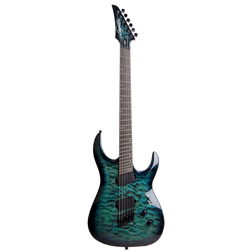 Legator Ninja 200-SE Fanned Fret 6-String Electric Guitar - Blue Burst Quilted Maple