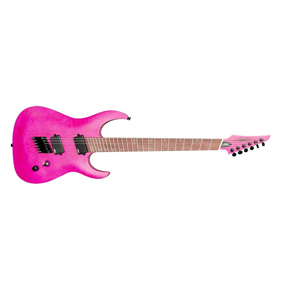 Legator Ninja Performance NRF6P Multi-Scale 6-String Electric Guitar, Purple Heart Fingerboard - Pastel Pink Burl