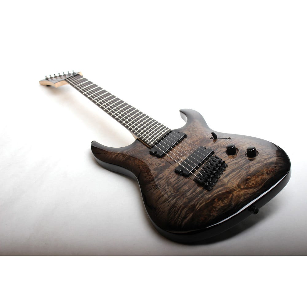 Legator NRF7-200-CHBRL 7-String Ninja Fanned Fret Electric Guitar - Charcoal Burl