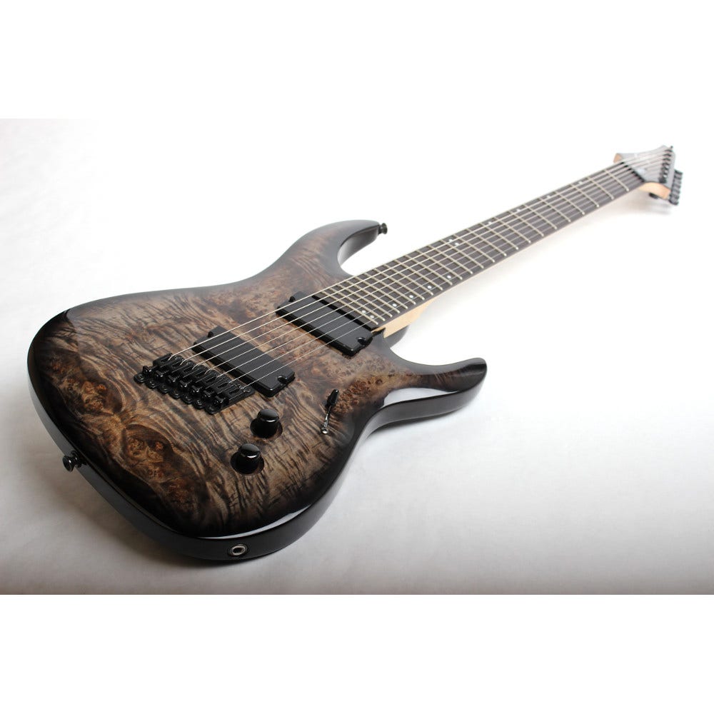 Legator NRF7-200-CHBRL 7-String Ninja Fanned Fret Electric Guitar - Charcoal Burl
