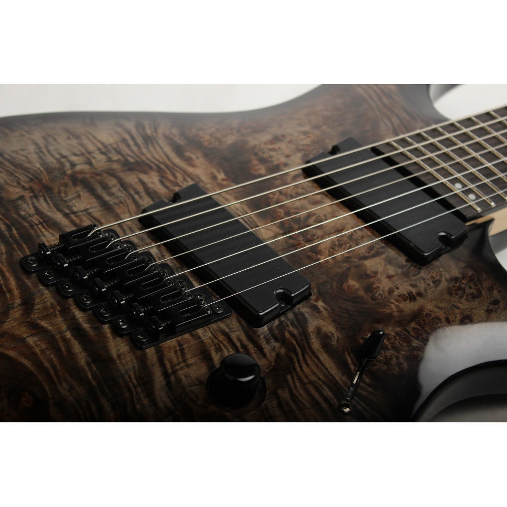 Legator NRF7-200-CHBRL 7-String Ninja Fanned Fret Electric Guitar - Charcoal Burl