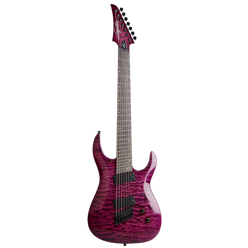 Legator Ninja 200-SE Fanned Fret 7-String Quilted Maple Top Electric Guitar - Purple Burst