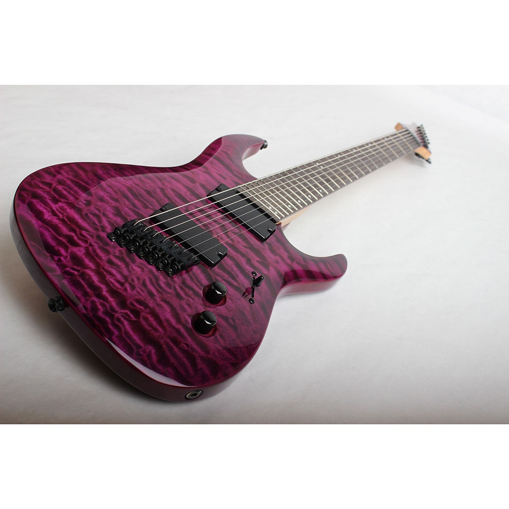 Legator Ninja 200-SE Fanned Fret 7-String Quilted Maple Top Electric Guitar - Purple Burst